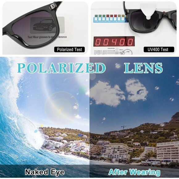 Women Polarized Square Sunglasses UVProtection Glare-Blocking Lightweight main image 6